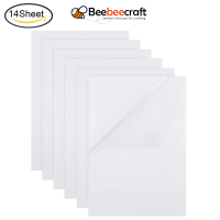 Beebeecraft 14 Sheets 8.3"x11.8" A4 Size Transparent Inject Printer Labels Adhesive Waterproof Clear Labels PET Stickers for Information, Wine Bottle and More