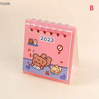 YUAN 2023 Simple INS MINI Desk ปฏิทินน่ารักกระต่ายสุนัขยืนปฏิทินตาราง Scheduler ทุกวันจัดวาระการประชุมประจำปี