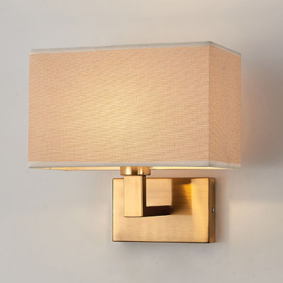 Modern Minimalism Fabric Led Wall Lamp Black Gold Metal E27 Led Wall Scones Led Indoor Lighting Fixtures