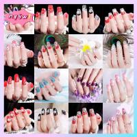 NQSW 24 Piece เครื่องมือทำเล็บ เพชร คริสตัล ศิลปะเล็บ แพทช์เล็บเจ้าสาว ชิ้นสำเร็จรูป คลุมเต็ม