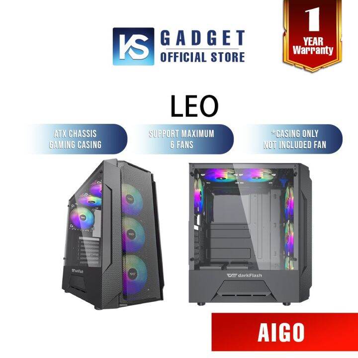 Aigo darkFlash Leo ATX Tempered Glass Gaming Casing [ATX, Matx, Mini ...