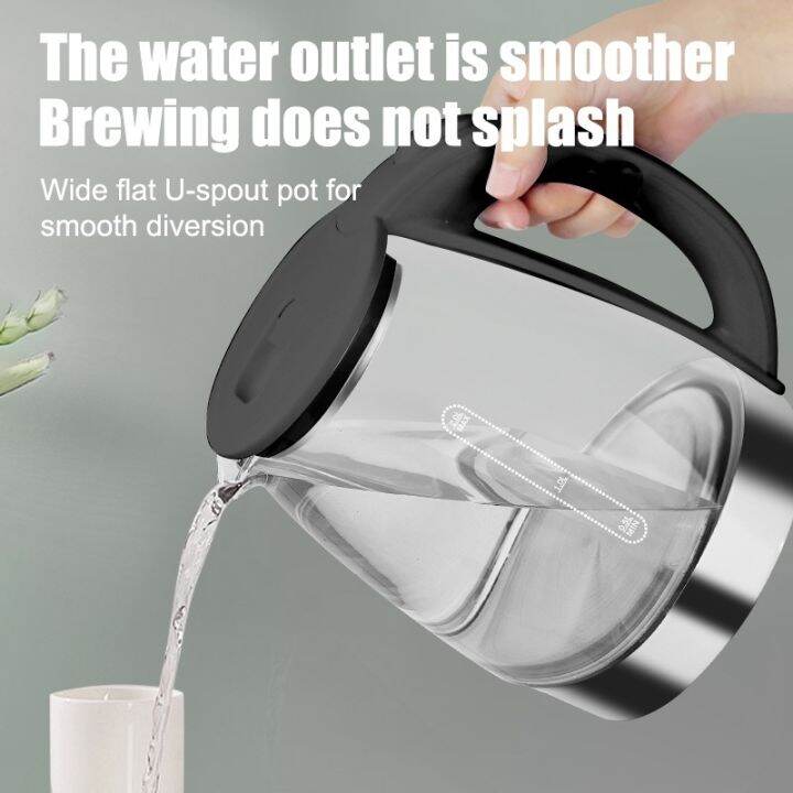 Electric Kettle Glass 2l 2200w High Power Fast Heating Boiling Safety