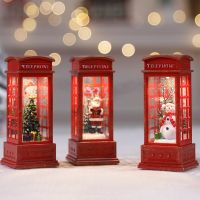 Christmas LED flame lamp decoration telephone booth small oil lamp props family cafe KTV scene layout decoration wind lantern