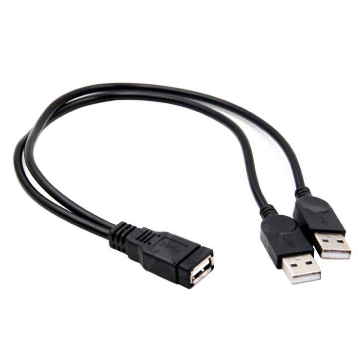 USB 2.0 A Male to USB Female 2 Double Dual Power Supply USB Female ...