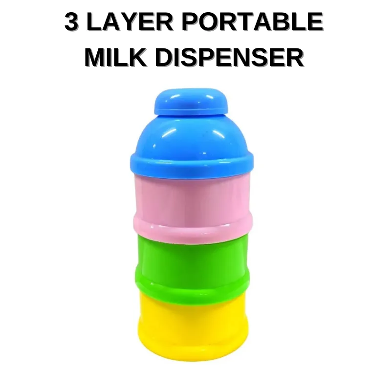 3 layers light green portable Milk Powder/Snack container – Baby