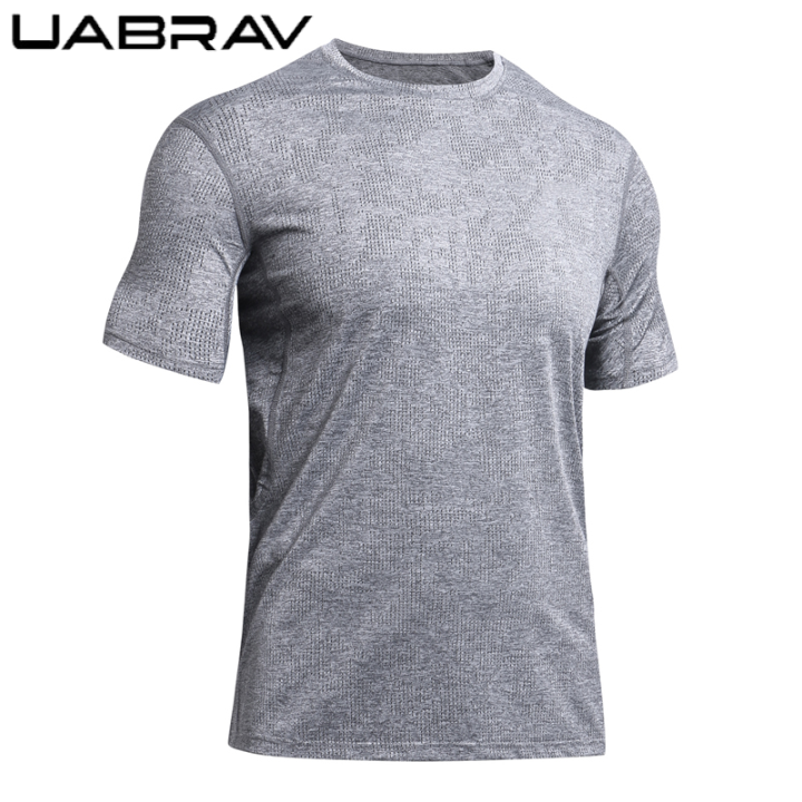 Uabrav Outdoor Running Sports T Shirt Short Sleeved Mens Summer Loose Breathable Basketball