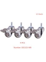 4 Pcs/Lot 1.5 Inch Casters M8 Screw Universal Wheel With Brake Crib Mute Light Tpe Furniture