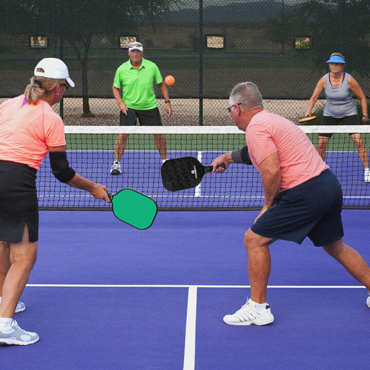 pickleball-paddle-และชุดลูกบอลคาร์บอนไฟเบอร์พื้นผิว-pickle-ball-แร็กเก็ต2-paddles-4ลูก