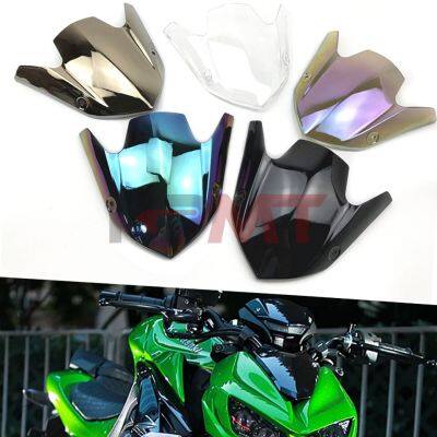 กระจกรถจักรยานยนต์สำหรับ2015 2016 2017 Kawasaki Z1000 Z กระจกหน้ารถ Deflectors กระจกบังลมสีดำ