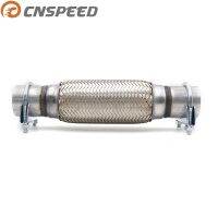 Cnspeed 2Quot; X 839;39; X 12Quot; ท่อไอเสียรถยนต์ Flex ท่อสูบลมคุณภาพสูง Double Braid Connector Ripple Sliver พร้อมขายึด Yc101188