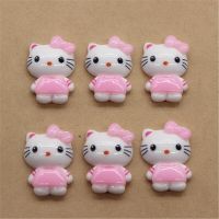 【Online】 Noon Traders 20ชิ้น Kawaii เรซิ่นสีชมพู/สีชมพูร้อน Cat Miniature Flatback Cabochon Art Supply DIY Scrapbooking,14*20มม.