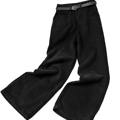 กางเกงยีนส์สีดำกางเกงยีนส์ขา Y2k ขากว้างสำหรับผู้หญิงกางเกงยีนส์กางเกงเอวสูงแม่กางเกงเดนิมฮาเร็มแฟชั่นญี่ปุ่นกางเกงยีนส์สีฟ้า Pantalon ขนาดใหญ่