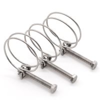 10pcs Hose Clamp Adjust Pipe Clip Double Wire Water A2 Stainless Steel Tube Rubber Pipe Hoop Woodworking Grampo Plumbing Fixture