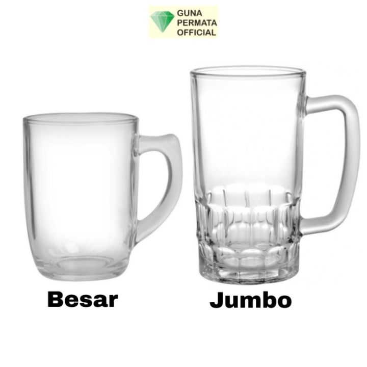 Kedaung Gelas Cangkir Kaca Jumbo Besar 620 510 Ml Beer Mug Teh Kopi Lazada Indonesia 1941