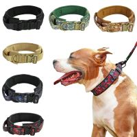 Dog Rope Tactical collar Outdoor Medium and Large Dog Training Traction Collar Nylon Adjustable Wear-resistant Dog Leash Belt Collars