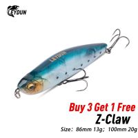 hot！【DT】 LEYDUN Z-Claw Floating Fishing Lures 100mm 20g Stickbait Topwater Walk The Dog Hard Baits Wobblers Bass Pike