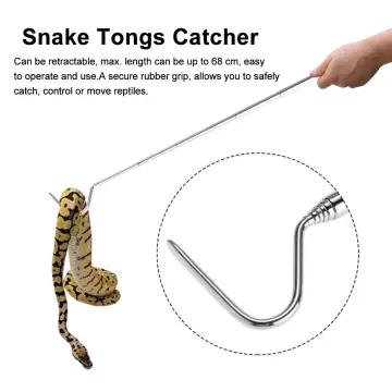 2Pcs Extensible Stainless Steel Snake Hook Retractable Reptile