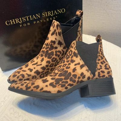 COD dsdgfhgfsdsss Ready Stock Immediate Shipping Foreign Trade Western Style New Leopard Print Womens Shoes Short Boots Spring Thin Pedicure Pointed Toe Chelsea Single 8/