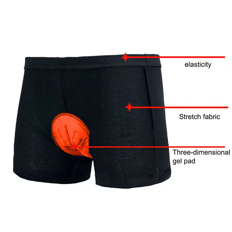 Padded Bike Shorts Cycling Underwear, 3D Padding Mountain Biking