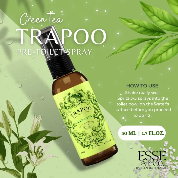 GREEN TEA POOP SPRAY Green Tea TRAPOO PreToilet Spray 50 ML by ESSE CO Lazada PH