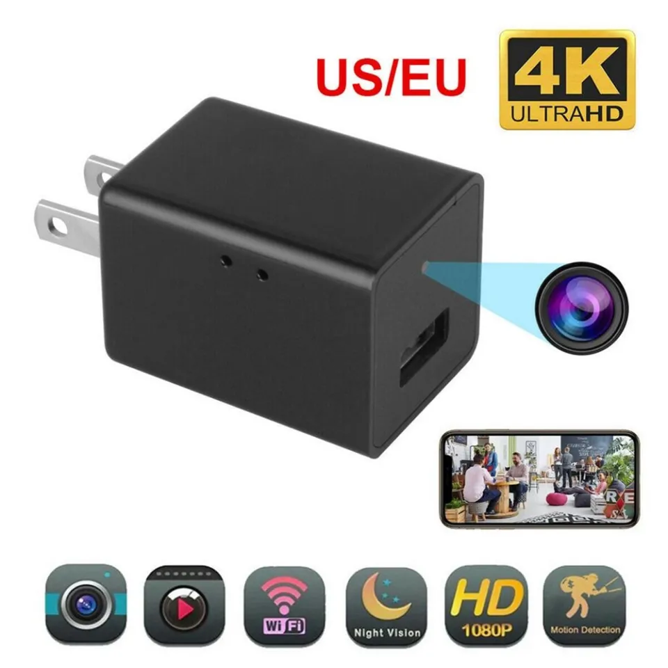 1080P Wifi Mini Camera US/EU Plug Charger Power HD Surveillance Wireless  Vision Video Recorder Support