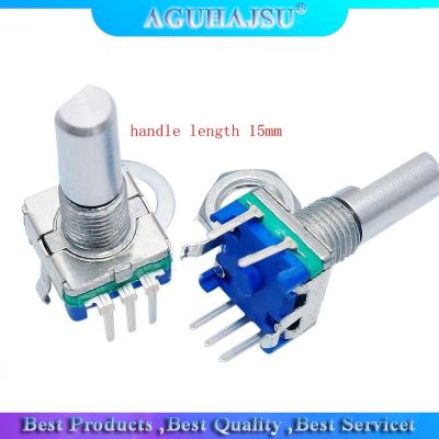 ✁ 2PCS Half axis rotary encoder handle length 15mm code switch/ EC11 / digital potentiometer with switch 5Pin