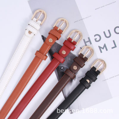 Red and white belt womens thin waist belt womens dress decorative small belt womens thin versatile Korean simple trouser belt  93U1