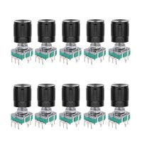 (7 Pin 20MM)10 PCS 360 Degree EC11 Rotary Encoder Code Switch Digital Potentiometer with Caps