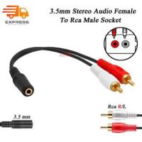 สาย 3.5Mm Stereo Audio Female Jack To 2 Rca Male Socket To Headphone Cable