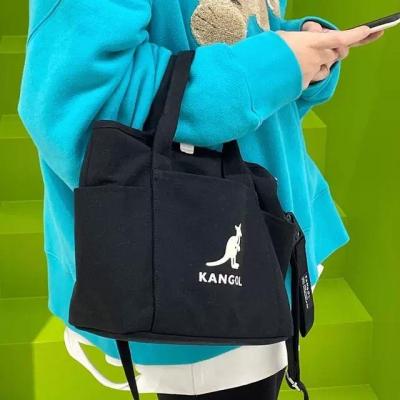 ✑♚✴ KANGOL kangaroo casual canvas tote bag large-capacity tote bag school commuting bag autumn and winter shoulder messenger bag