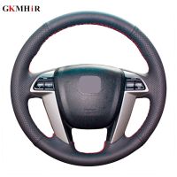 Black Artificial Leather Hand-stitched Car Steering Wheel Cover for Honda Accord 8 Crosstour Odyssey 2010-2013