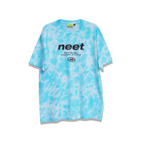 Notbasic เสื้อยืด โอเวอร์ไซส์ บ๊อกซี่ ผ้าคอตต้อน Neet (มัดย้อมฟ้า)