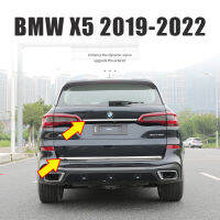 Bemper Belakang X5 BMW 2019-2022ฝาครอบตกแต่งรถเหล็กสแตนเลสแผ่นสีเดียวชั้นนอกด้านหลังรถแผ่นครอบสีเงิน