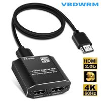 【HOT】 1 Duplicate to 2 HDMI Displays 4K 60Hz HDMI Splitter 1 in 2 Out with Scalar High Speed HDMI Cable Support HDCP 2.2