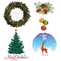 Christmas Gift Santa 2023 New Year Sticker Xmas Tree Window Decoration Sticker Elk Snowflake Glass Wall Sticker Merry Christmas