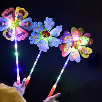 wanglianzhon Led Glowing Windmill Toy Flashing Light Up Spinning Windmill Gift Random Color