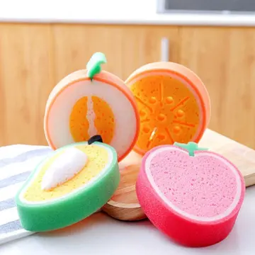 4pcs/set Creative Sponge Kitchen Accessories Fruit Shape Washing