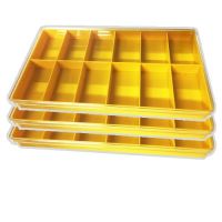 DSA กล่องใส่พระ ตราสิงโต 12ช่องสีเหลืองไข่ไก่แพ้ค3 กล่องพระ  กล่องเครื่องประดับ