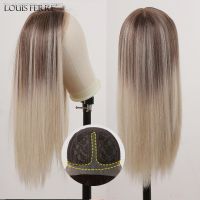 LOUIS FERRE 13x1 Lace Front Synthetic Wigs Long Straight Brown Blonde Ombre Wigs for Women Natural Lace Hair For Cosplay Daily [ Hot sell ] TOY CENTER