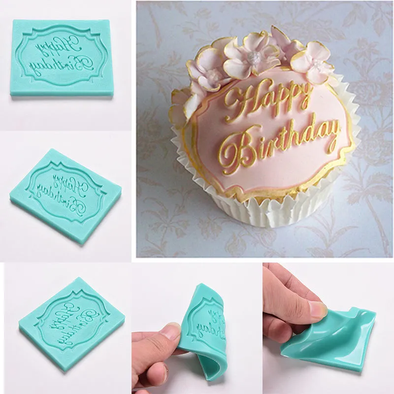 2 Pieces Happy Birthday Silicone Molds Birthday Alphabet Border Silicone  Chocolate Molds Letters Silicone Fondant Cake Molds for Birthday Party Cake  Topper Decoration Home & Kitchen