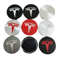 LASAN 4ชิ้น * 56มม. Tesla Hubcs ฝาครอบล้อ Centre ตราสัญลักษณ์รถขอบล้อสติ๊กเกอร์ Trim สำหรับ Tesla Model 3/รุ่น X/ รุ่น S