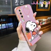 Jjlingji เคสสำหรับ Huawei P30 P30 Pro P30 Lite เคสลายการ์ตูนสนูปี้ใหม่กรอบสี่เหลี่ยมพื้นผิวเคสซิลิกาเจลนิ่มกันกระแทกเคสมือถือรวมเลนส์กล้องถ่ายรูปฝาครอบป้องกัน