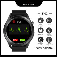 NORTH EDGE E102 GLU BP HR smartwatch ผู้ชายผู้หญิง ECG แคลอรี่นาฬิกาติดตามฟิตเนสกีฬาข้อมูล Bluetooth สำหรับ Android IOS