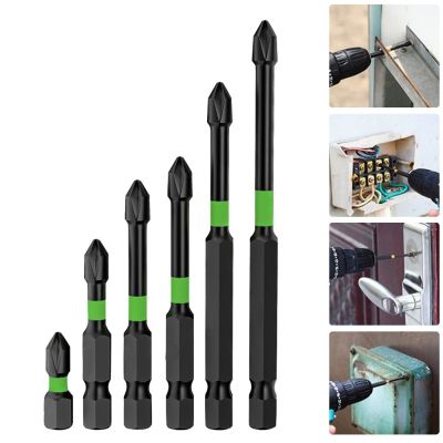 5 Pcs PH2 Magnetic Batch Head Cross Drill Bits Hardness 25/50/65/70/90/150mm For Electric Impact Screwdriver Power Tool Parts Screw Nut Drivers
