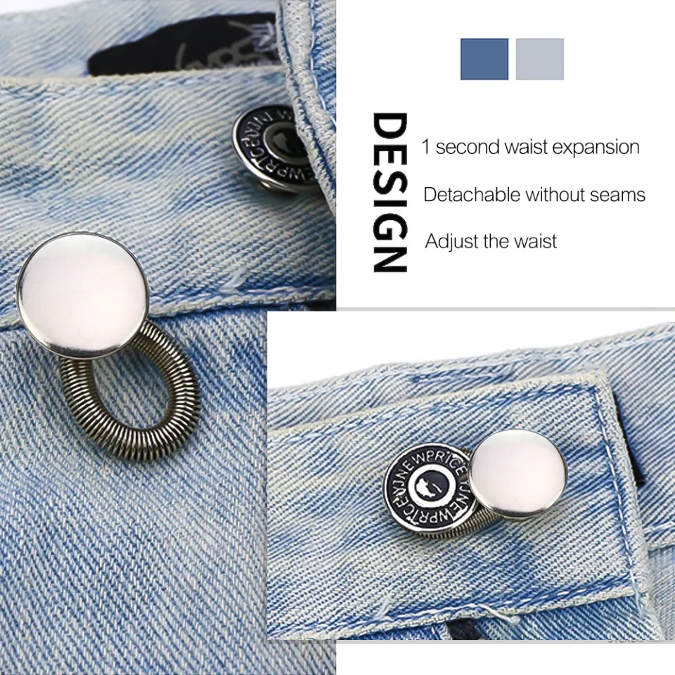 5/10pcs Button Extender for Pants Jeans Free Sewing Adjustable Retractable  Waist Extenders Metal Buttons Waistband Expander