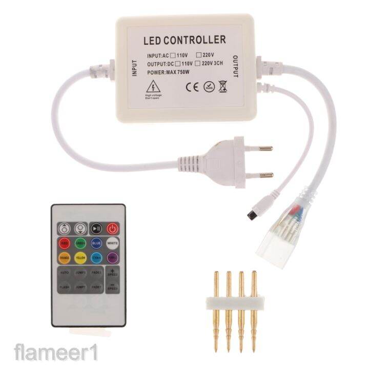 20-key-led-rf-รีโมทควบคุม-rgb-หรี่แสงได้สําหรับสายไฟ-led-220-v-ปลั๊ก-eu