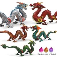 Chinese Dragon Figure PVC Desktop Ornament Feng Shui Dragon Statue for Home Decor Kids Gifts Vivid Color