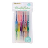 6pcs/set Double-Headed Highlighter Kawaii Stationery Color Marker School Office Supplies Student Markers Textbook Graffiti Pen