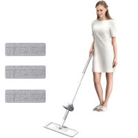 Magic Squeeze Flat Cutting Mop Hands Free Wash,for Home Kitchen Floors Cleaning,with 3 Micro-fiber Replacement Mop Head