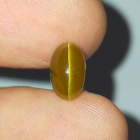 พลอย อพาไทต์ ตาแมว ธรรมชาติ แท้ ( Natural Cats Eye Apatite ) หนัก 3.96 กะรัต